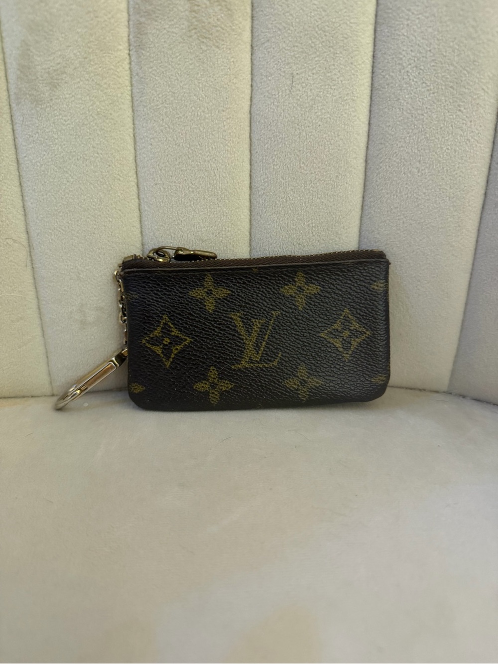Louis Vuitton Monogram Canvas Key Pouch in Dark Brown and Gold